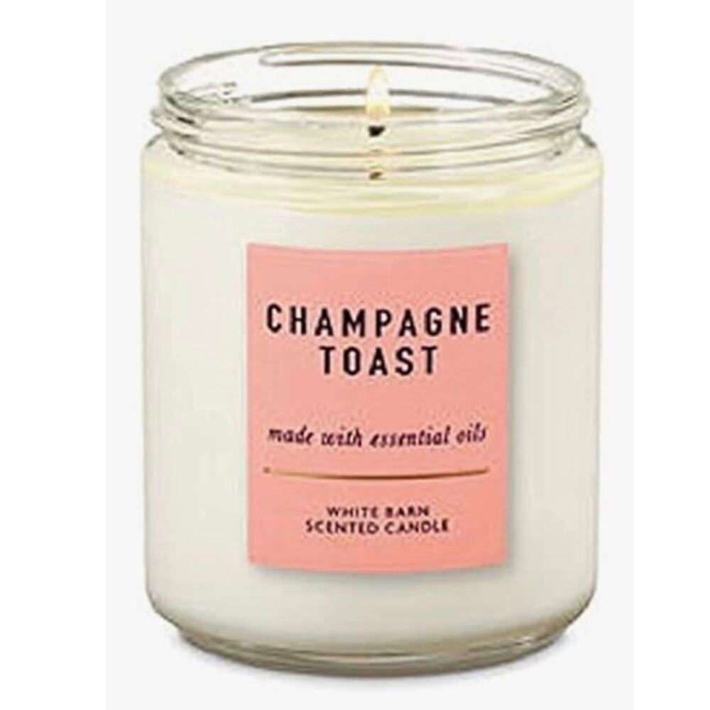 8oz Champagne Toast White Barn Bath & Body Works Single Wick Scented Candle